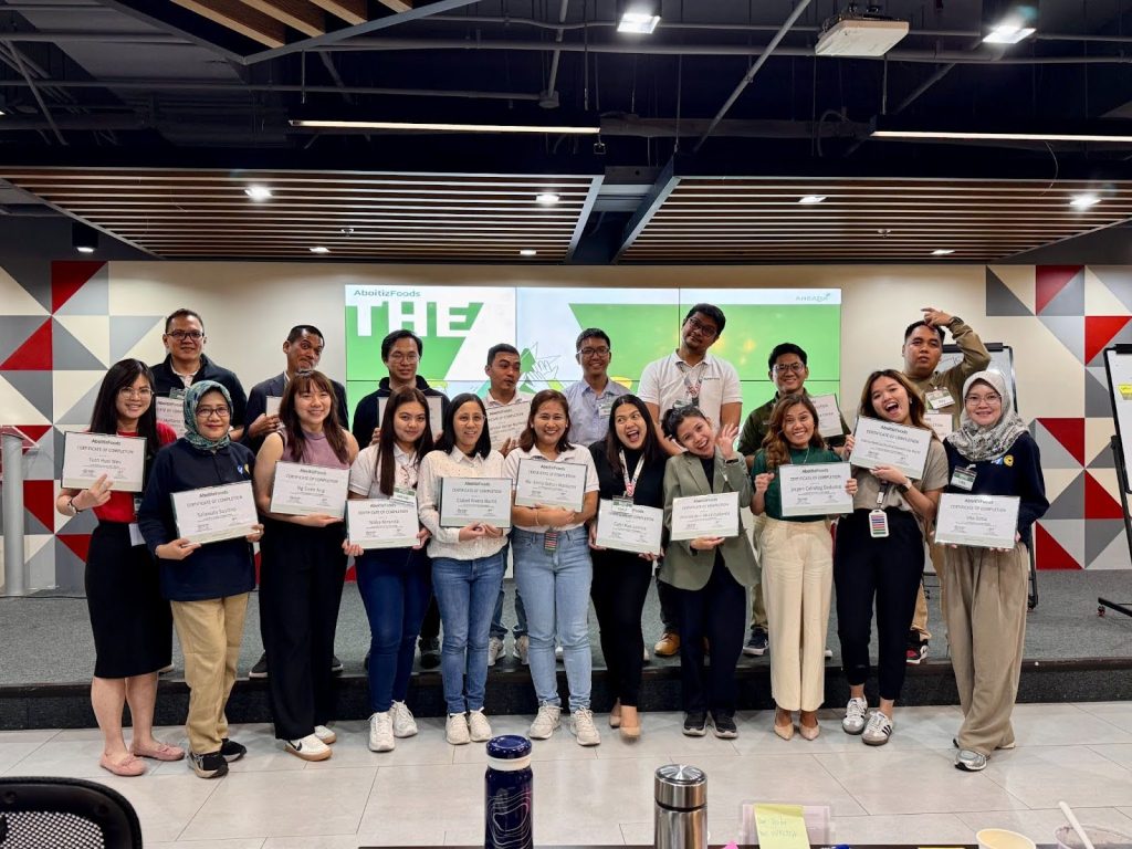 Certified A-Trainers. Aboitiz Foods team members from the Philippines, Malaysia, and Indonesia gain the skills needed to conduct impactful training sessions to their respective stakeholders.